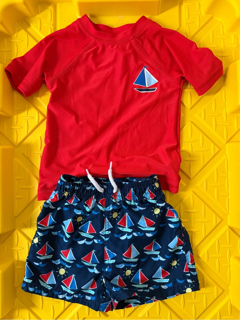 Floatimini Red and Navy Nautical Swim Set